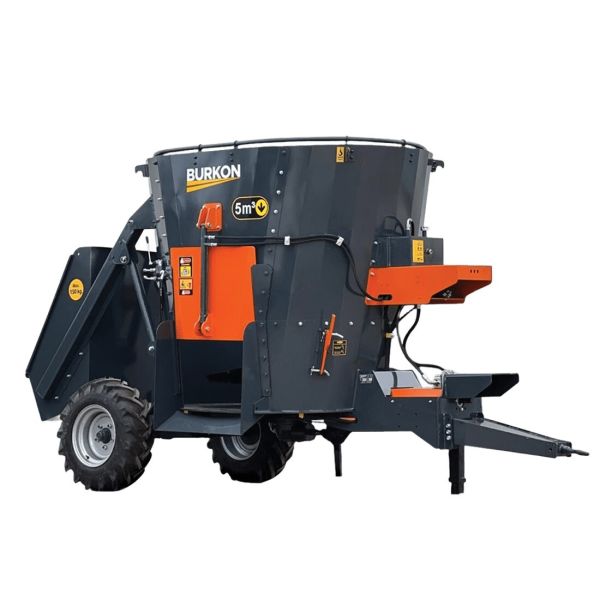 Burkon 5m³ 380V ve Traktör Şaftlı Çekilir Yem Karma Makinesi