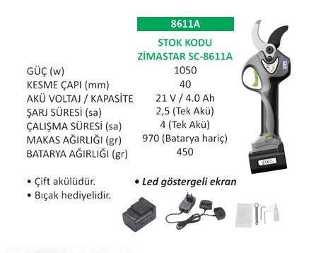 Zimastar SC-8611A 40mm Akülü Budama Makası