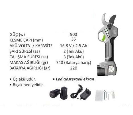 Zimastar SC-8614E 35mm Akülü Budama Makası