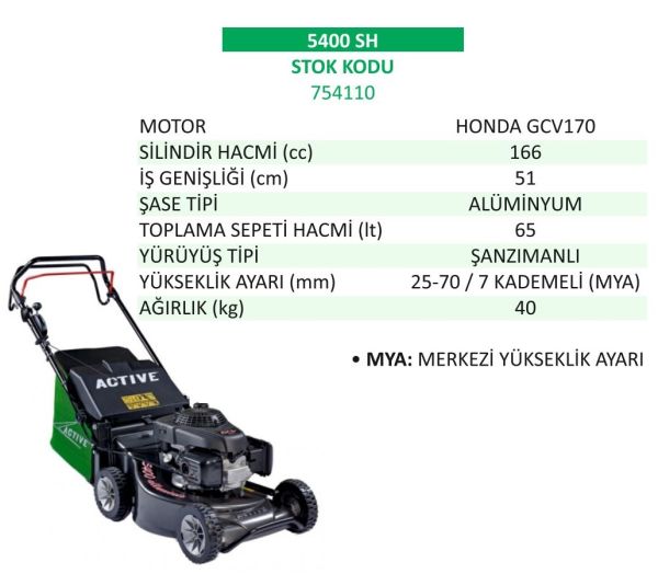 Active 754110 5400 SH Çim Biçme Makinesi