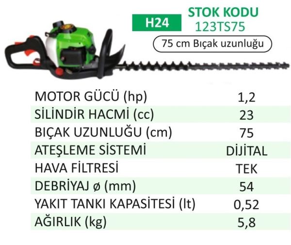 Active 123TS75 - H24-750 Çit Kesme Makinesi