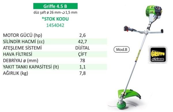 Active 1454042 - GRIFFE 4.5 B Motorlu Yan Tip Tırpan