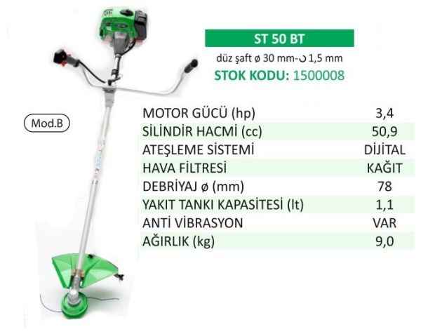 Active 1500008 ST50 BT EURO5  Motorlu Bisiklet Kollu Tırpan