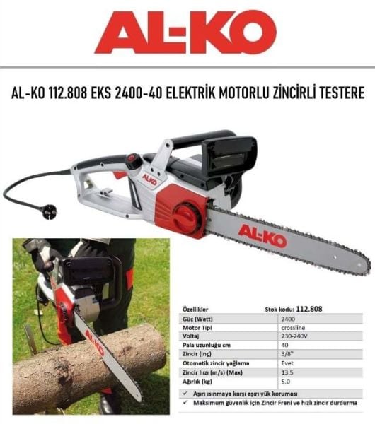 Al-ko 112.808 EKS 2400-40 Elektrik Motorlu Zincirli Testere