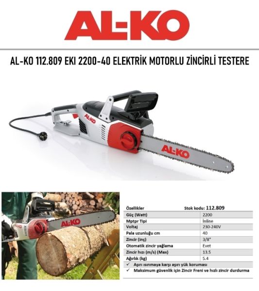 Al-ko 112.809 EKI 2200-40 Elektrik Motorlu Zincirli Testere