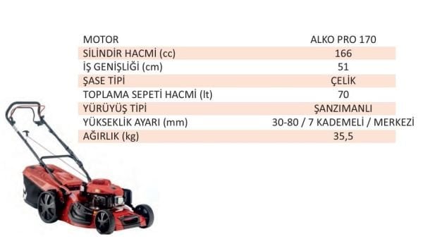 AL-KO 127.603 5231 SP-A BENZİN MOTORLU ÇİM BİÇME MAKİNESİ