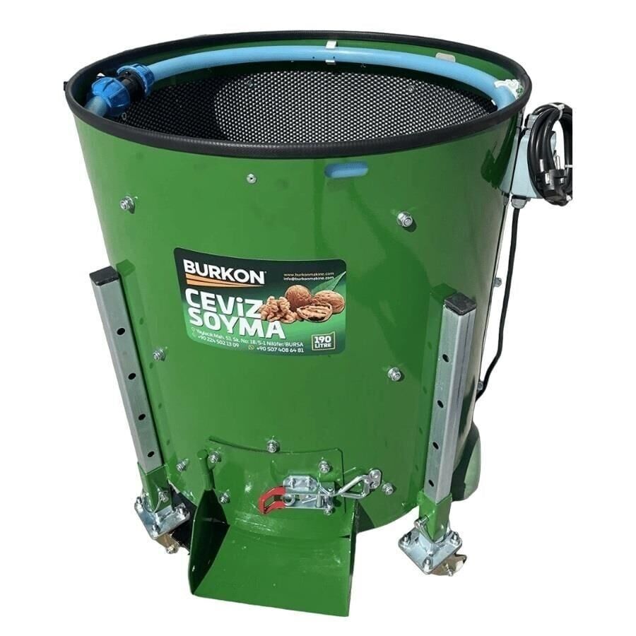 Burkon 190 lt 75 kg Rendeli Sabit Devirli Ceviz Soyma Makinesi