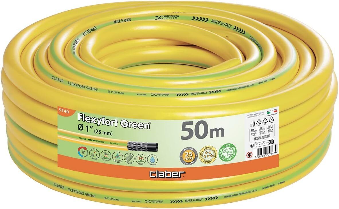 Claber 9140 Flexyfort Green Hortum 1'' 50 Metre