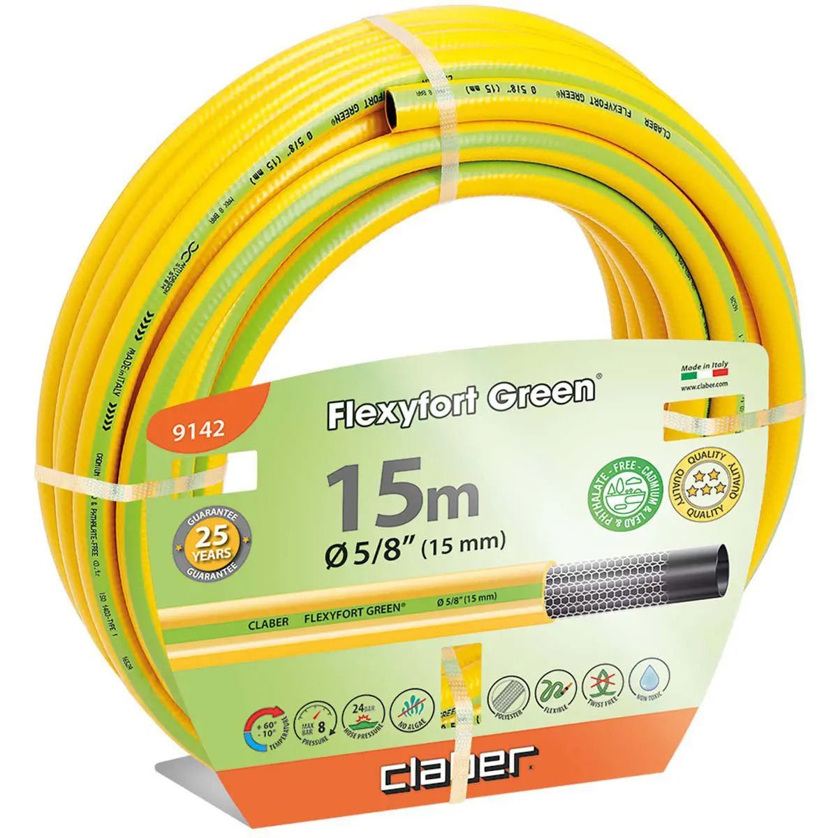Claber 9142 Flexfort Green Hortum 5/8'' 15  Metre
