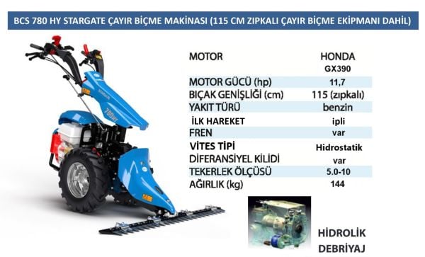 BCS 8CG-CF3F0N1 780 HY Stargate Benzinli Çayır Biçme Makinesi