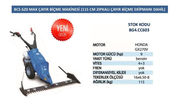 BCS 8G4-CC603 620  Max Benzinli Çayır Biçme Makinesi