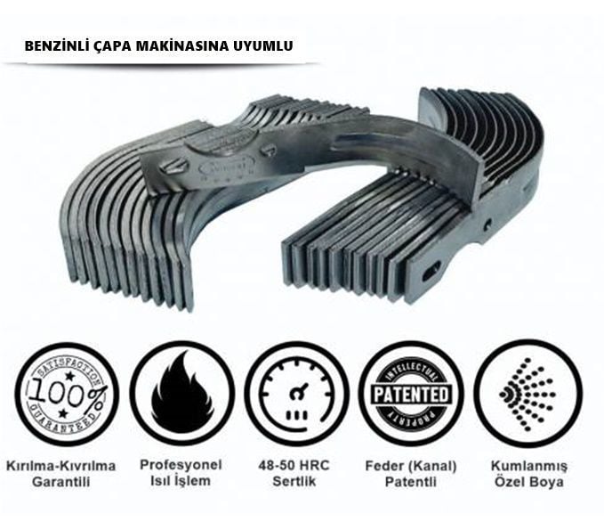 Demiray Federli Benzinli Çapa Makinesi Çapa Bıçağı Takımı (24 CM - 24 ADET)