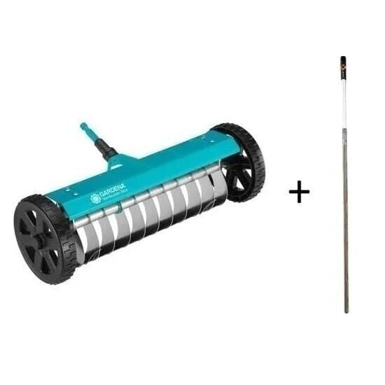Gardena 3395 Tekerlekli Çim Havalandırma Tırmığı + 3728 Combisystem Sap 180 cm