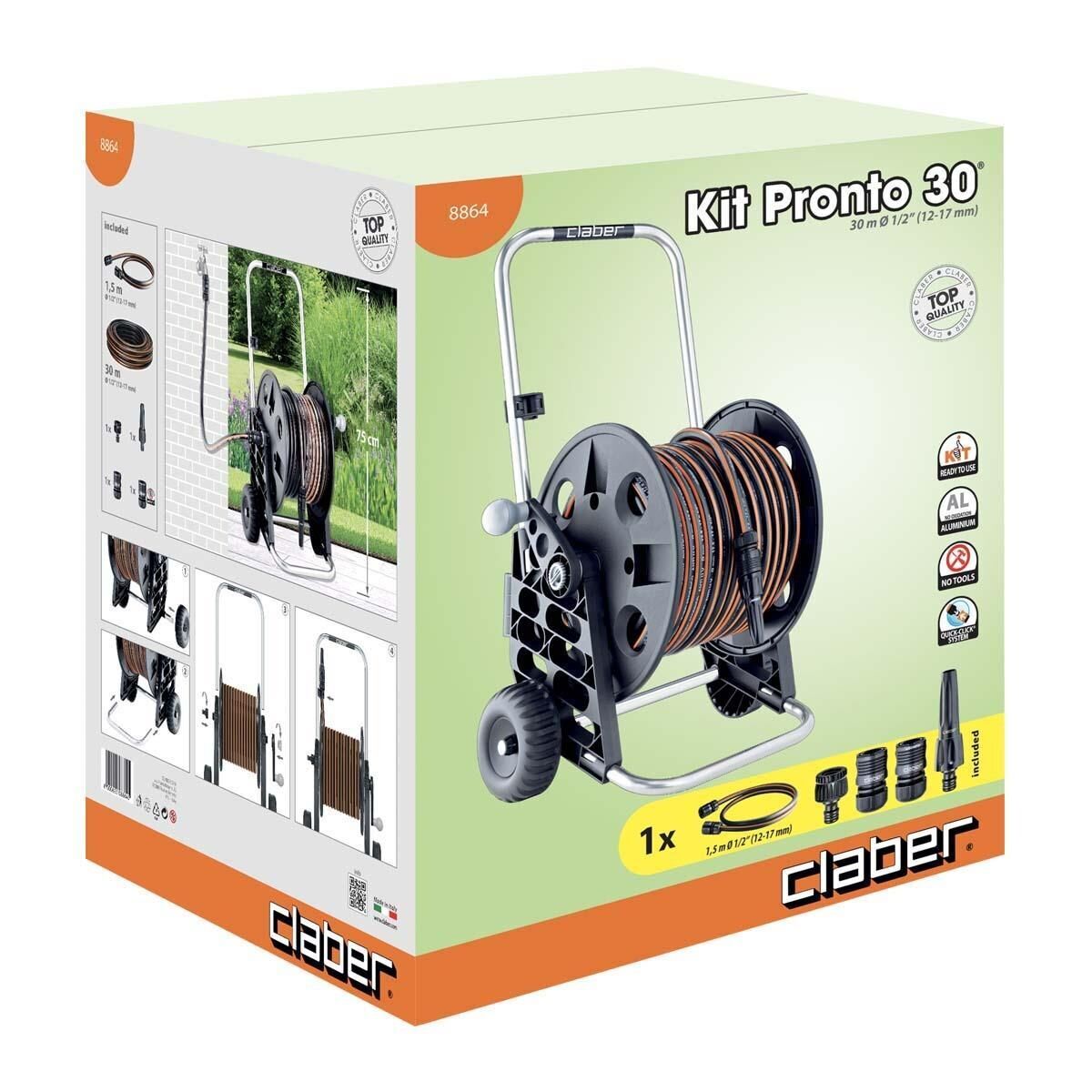 Claber 8864 KIT PRONTO 30 Hortum Arabası