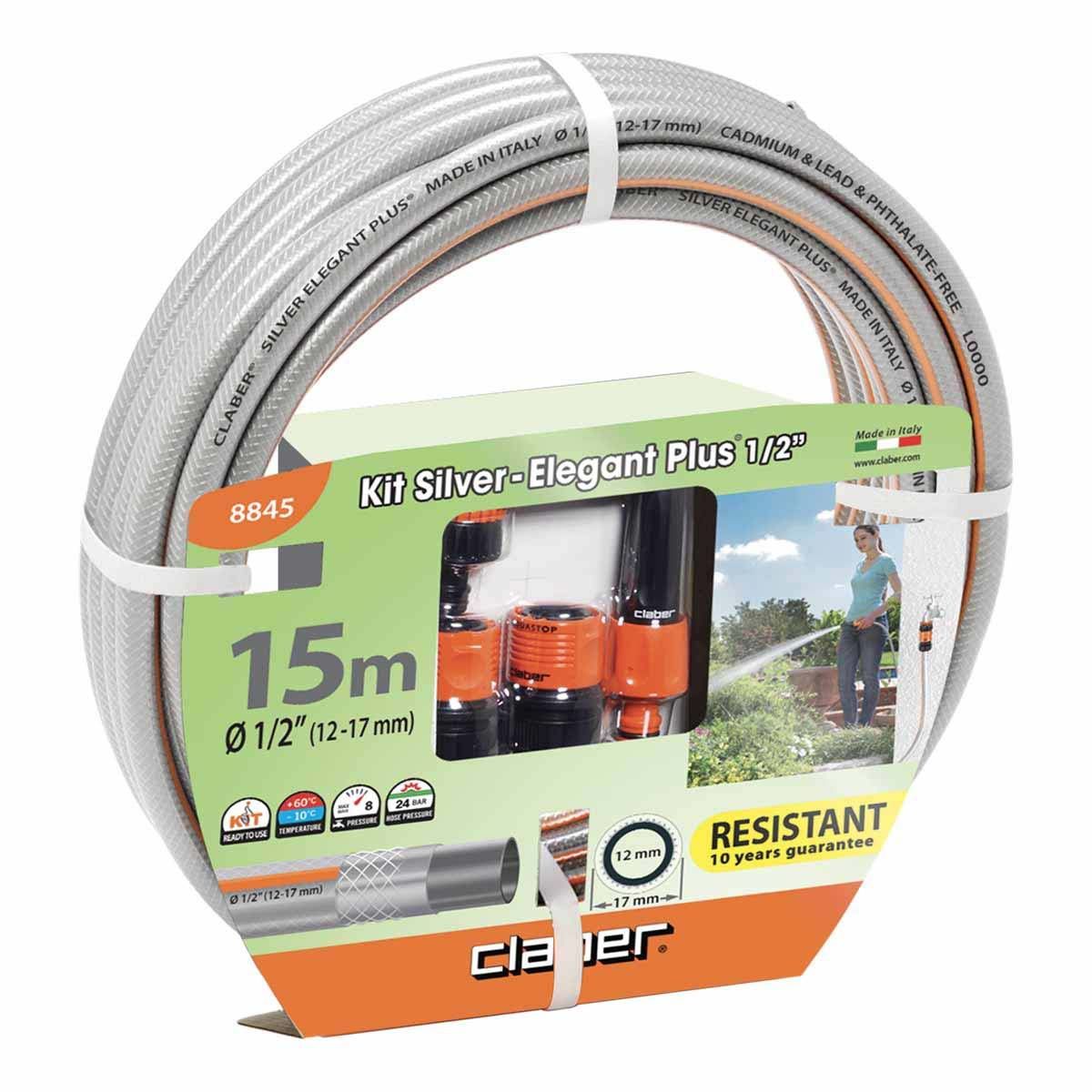 Claber 8845 Silver Elagant Kit 15m Hortum ve Sulama Seti