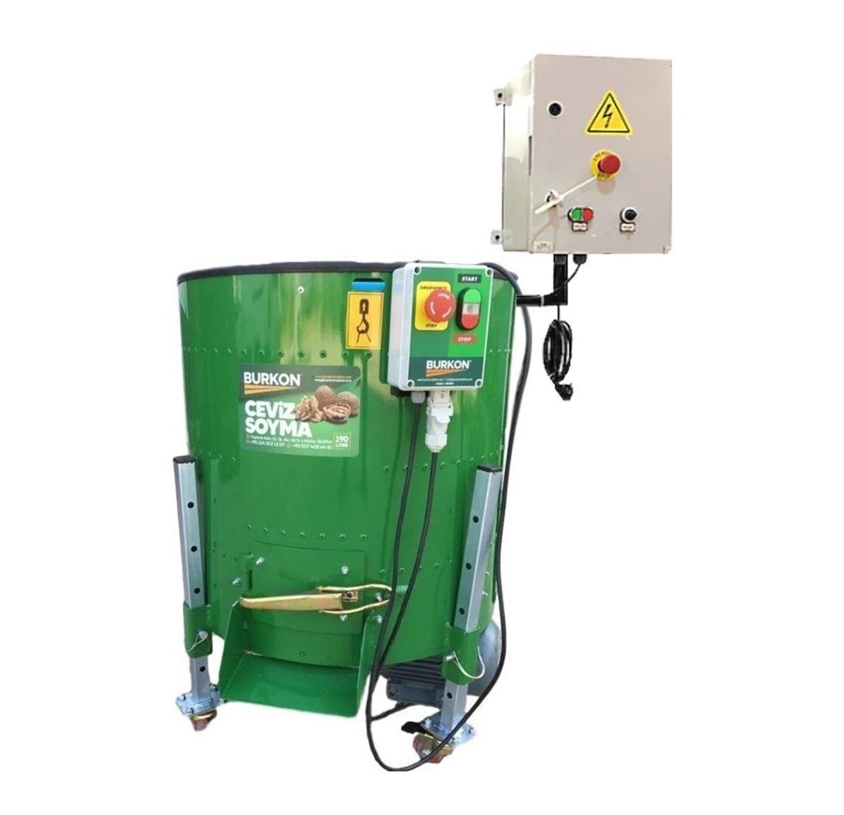 Burkon 190 Lt 75 Kg Lazerli Devir Ayarlı Ceviz Soyma Makinesi